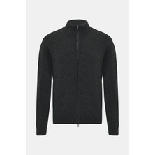 Vakko By Danıele Fıesolı Zip-Front Stand Collar Long Sleeve Wool Cashmere Knitwear