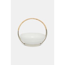 Vakko Rattan-Handled Ceramic Bowl