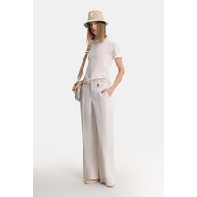Vakko By Lorena Antonıazzı Beige Loose-Fit Trousers
