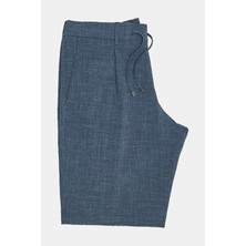 Vakko By Berwıch Single-Pleat Elastic Waist Seersucker Bermuda Shorts