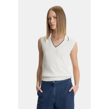 Vakko By Gran Sasso Ecru-Navy Sweater