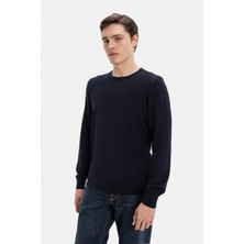 Vakko By Gran Sasso Round Neck Fine Wool Knit Sweater