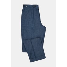 Vakko By Berwıch Indigo Single-Pleat Trousers