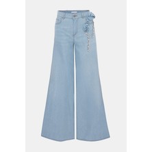 Area Light Blue Wide-Leg Trousers