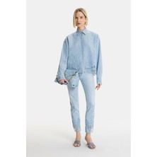 Ermanno Scervino Ermanno Scervıno Blue Embroidered Denim Trousers