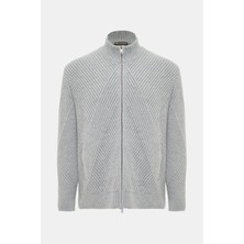 Vakko Grey Melange Knit Sweater