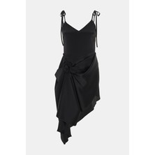 DAVID KOMA Davıd Koma Black Asymmetric Dress
