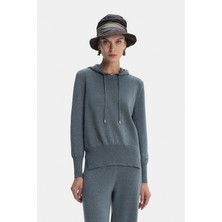 Vakko By Gran Sasso Dark Green Hooded Knit Sweater