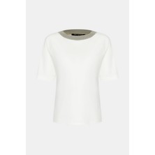 Vakko By Gran Sasso Ecru Short Sleeve T-Shirt