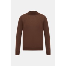 Vakko By Gran Sasso Mock Neck Wool Knit Sweater