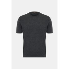 Vakko By Gran Sasso Crew Neck Short Sleeve Wool Cashmere Fine Knitwear