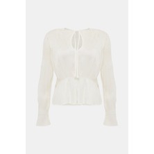 By Malene Birger By Malene Bırger Cream Long-Sleeve Blouse