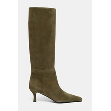 Proenza Schouler Dark Khaki Suede Heeled Boots