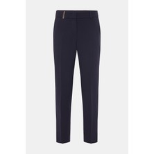 Vakko By Peserıco Navy Slim-Leg Trousers
