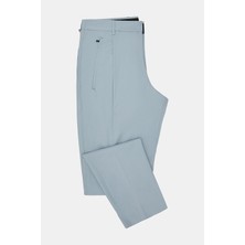 Vakko By PT01 Blue Single-Pleat Poplin Trousers