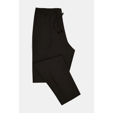 Vakko By Montecore Brown Flat-Front Trousers With Elastic Drawstring Waist
