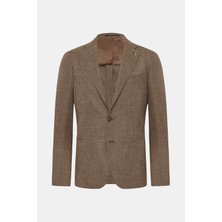 Vakko By Taglıatore Tan 2-Button Half-Lined Jacket
