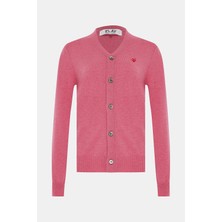 Comme Des Garçons Comme Des Garcons Play Pink Wool Cardigan
