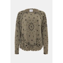Kujten Khaki Cashmere Knit Sweater