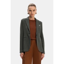 Vakko By Cırcolo Khaki Textured Wool Jacket