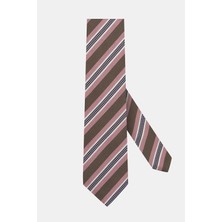 Vakko Dusty Rose Diagonal Striped Silk Tie
