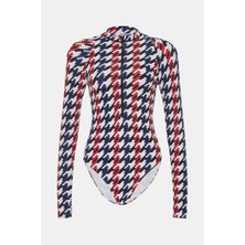 Perfect Moment White Houndstooth Swimsuit