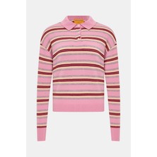 Guest In Residence Guest In Resıdence Pink Striped Cashmere Sweater