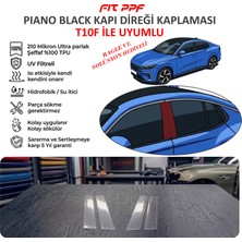 Fit PPF T1OF Ile Uyumlu Hazır Kesim Piano Black Kapı Yan Direk Kaplamaları 210 Mikron Ppf Tpu Şeffaf Boya Koruma Filmi
