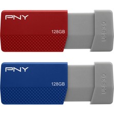 Pny USB 3.0 Flash Sürücüler, 128 Gb, Farklı Renkler, 2 Parça
