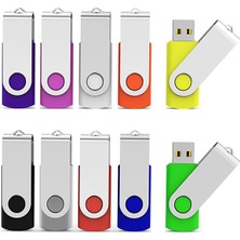 Aiibe 10 Adet 32GB USB Flash Sürücü 10 Adet USB 2.0 Bellek Çubuğu Thumbdrives Siyah, Mavi, Kırmızı, Yeşil, Turuncu, Beyaz, Pembe, Mor, Gümüş