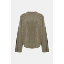Kujten Khaki Cashmere Knit Sweater