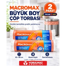 Yorulmaz Ambalaj Macromax Büyük Boy Ekstra Güçlü Çöp Torbası 2 Paket – Toplam 20 Adet