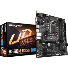 Gigabyte Gıgabyte B560M DS3H (Lga 1200 / Intel / B560 / Micro-Atx/dual M.2 / Pcıe 4.0 / USB 3.2 Gen1 / Gbe Lan / Anakart)