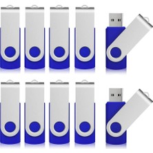 Aiibe USB Bellek, 16 Gb, 16 Gb, 10 Parça, USB 2.0, Bellek Çubuğu, Veri Depolama, Döner Ortak, Anahtarlık, Tasarım, Kalem, Fermuar, Toptan / Lot / Bulk (10 Parça, 16 Gb, Mavi)