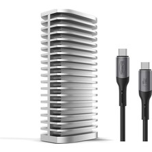 Terramaster D1 SSD Pro 80 Gbit / S M.2 Nvme SSD Muhafaza, 7061 Mb/s'ye Kadar, Verimli Soğutmalı, Sessiz, USB 4/3.2 / 3.1 / 3.0 ile Uyumlu Alüminyum Muhafaza, Thunderbolt 5/4/3 (Disksiz)