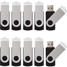 Kalsan 50 Adet 16 GB USB Flah Sürücüler Paketi USB 2.0 16 GB Flash Sürücü 50 Adet USB Bellek Çubuğu Siyah