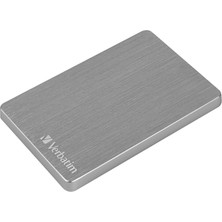 Verbatim Store 'n' Go Alu Slim, 2 Tb, Space Grey, Harici Sabit Sürücü, USB 3.2 Gen 1, Harici Alüminyum Sabit Sürücü, Windows ve Mac Os x Için, Taşınabilir Sabit Sürücü, USB Sabit Sürücü