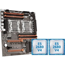 Ghkvmew X99 Çift Cpu Oyun Anakartı Seti E5 2680 V4 & Ddr4 32 GB (2 * 16 Gb) Lga 2011-3 M.2 Nvme Sunucu Bilgisayar Host Için