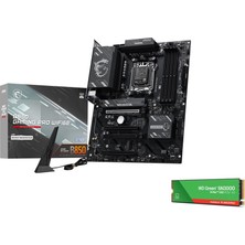 MSI Msı B850 Gaming Pro WIFI6E Anakart, Atx Amd Ryzen 9000 / 8000 / 7000 Işlemcileri, Am5-Ddr5 Bellek Boost 8200 + mt / S (Oc), Pcıe 4.0 X16, M.2 Gen5, Wi-Fi 6e, 2.5g Lan + Wd Yeşil SN3000 1tb'yi Destekle