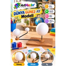 ArtMaster Güneş Dünya Ay Maketi 1 Paket Dünya Güneş Ay Modeli Set Deney Seti Strafor Toplu Fen Bilimleri Okul Etkinlik Sınıf