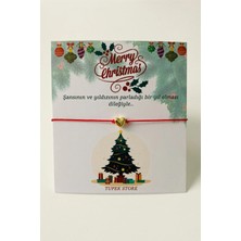 Tupek Store Yılbaşı Yeni Yıl Noel Kırmızı Ipli Kalp Şans Bileklik