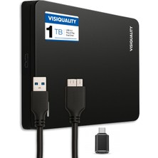 Visiquality Hızlı Harici Sabit Sürücü 1tb HDD Usb3.0 / C Uyumlu Plug&play Siyah