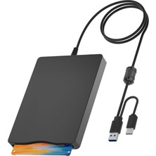 Wintale USB Disk Sürücüsü, 8.9 cm (3,5 Inç), Harici Disk Sürücüsü, 1.44 Mb, Pc Windows Için Ince Plug-And-Play-Fdd-Sürücü