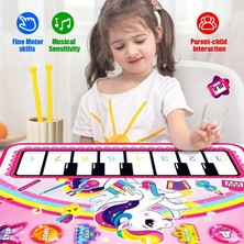 Çocuklar Için 3'ü 1 Arada Etkileşimli Müzik Oyun Matı ile Klavye, Davul ve Piyano Enstrüman Öğrenimi