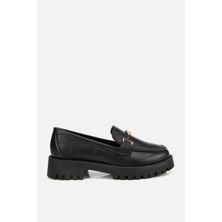 Yaya By Hotiç Kadın Siyah Kalın Tabanlı Tokalı Loafer