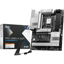 MSI Msı Pro Z890-A Wifi Proseries Anakart (Çekirdek Ultra Serisi 2 Intel Işlemcileri, Lga 1851, Ddr5, Pcıe 5.0, M.2, Sata, 5gbps Lan, USB Type-C, Wi-Fi 7, Bluetooth 5.4, Thunderbolt 4, Atx'yu Destekler)