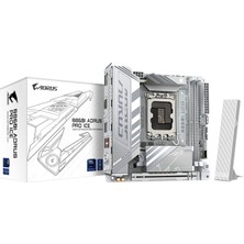 Gigabyte Gıgabyte B860I Aorus Pro Ice Intel Core Ultra (Seri 2) Lga 1851 Anakart, Mini-Itx, Ddr5, 2x M.2, Pcıe 5.0, Thunderbolt 4, Wıfı7, 2.5gbe Lan, Ez-Latch