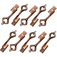 A Plus+ 10 Adet Düğün USB Bellek 16GB Kalp Anahtarı Şekilli USB Bellek Çubuğu Düğün Fotoğrafçılığı Için