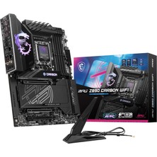MSI Msı Mpg Z890 Karbon Wifi Gaming Anakart (Intel Core Ultra Serisi 2 Işlemci ile Uyumlu, Lga 1851, Ddr5, Pcıe 5.0, M.2, Sata, 5gbps Lan, USB Tipi C, Wi-Fi 7, Bluetooth 5.4