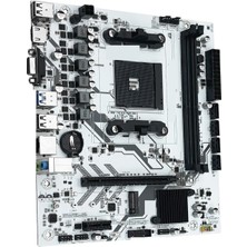 Aykkyy B450 Anakart Işlemci Çift Kanallı Ddr4 Bellek Am4 Anakart M.2 (Ryzen 5500 5600 5600G Cpu'yu Destekler)